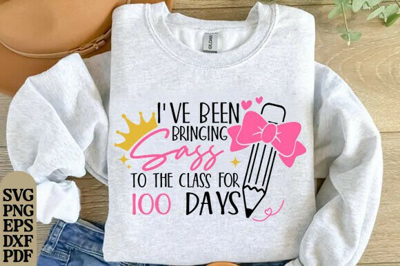 100th Day of School SVG Girl, Sass SVG