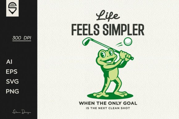 Cartoon Frog Golfer T-Shirt Design