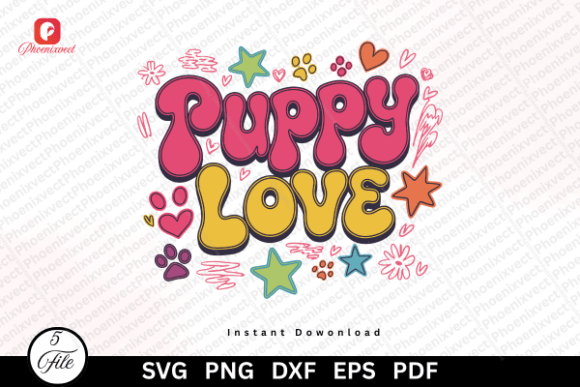 Cute Retro Dog Lover Puppy Love Mom SVG