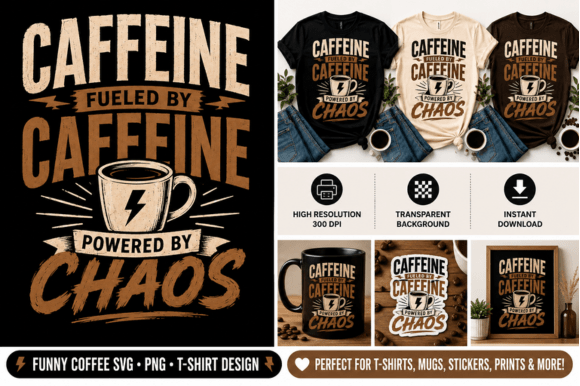 Fueled by Caffeine Powered by Chaos SVG