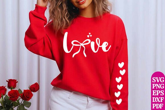 Love Bow SVG PNG, Trendy Valentine’s Day