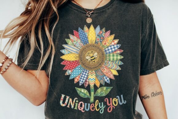 Patchwork Sunflower Bee Svg