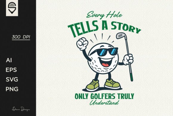 Retro Golf Ball Character T-Shirt