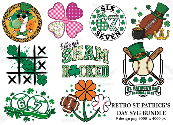 St Patrick's Day Svg Png Retro Design